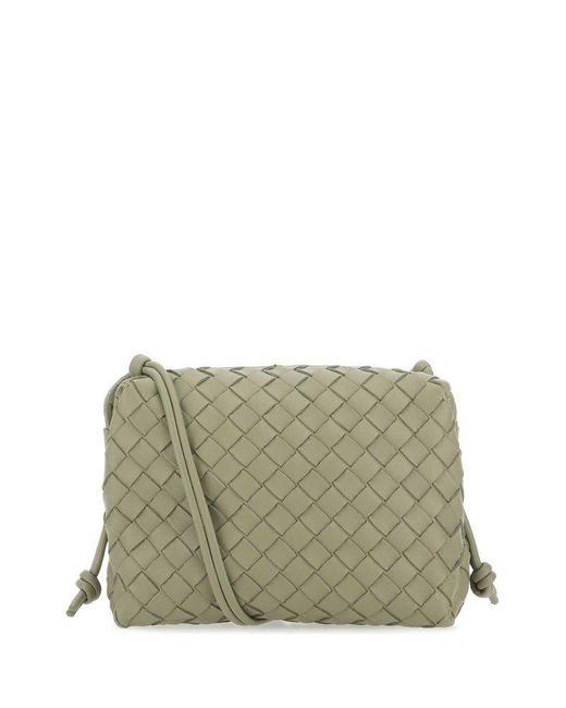 Bottega Sage Green Nappa Leather Loop Crossbody Bag Lyst