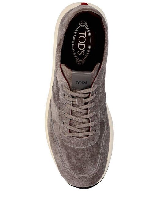 Tod's Brown Logo-patch Lace-up Sneakers for men