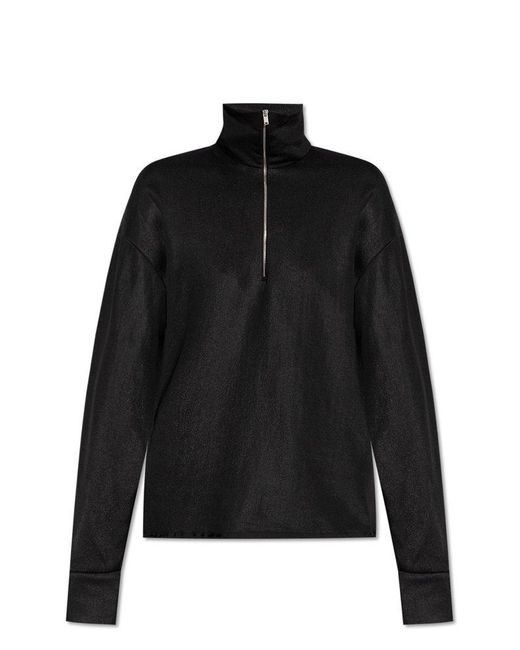 Jil Sander Black Half-zip Sweatshirt