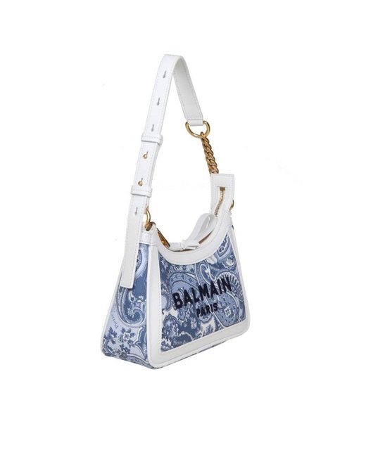 Balmain Blue B-army Paisley-print Shoulder Bag