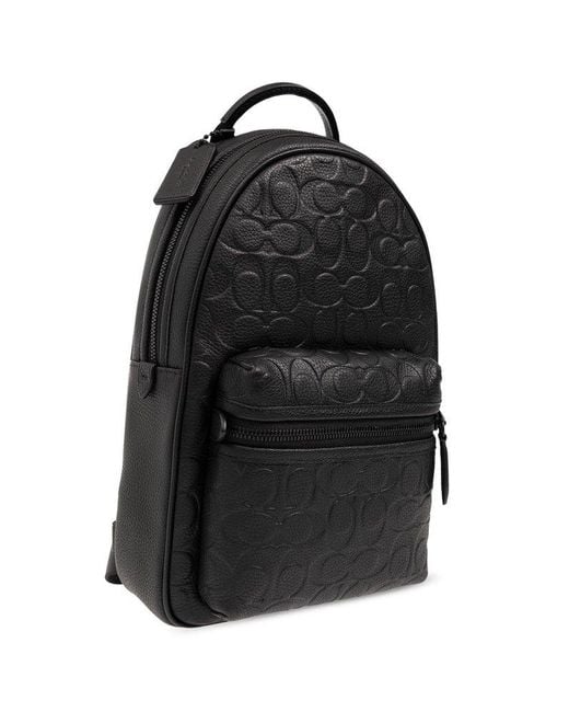 COACH Black Backpack With Logo for men