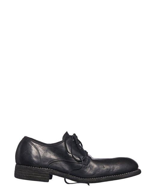 Guidi Black Lace-up Derby Shoes for men