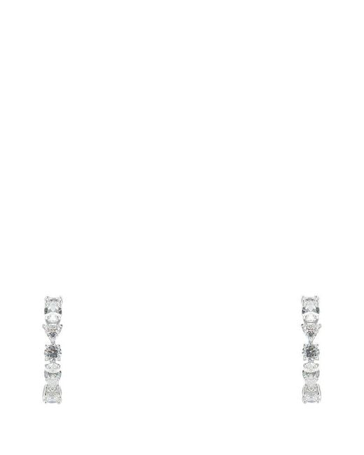 Swarovski Tennis Deluxe Drop Earrings in Silver (Metallic) - Save 
