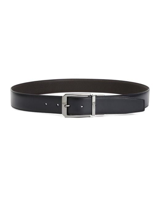 Zegna Black Bovine Leather Belt for men