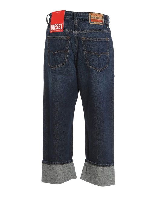 DIESEL Denim Logo Patch Cropped Jeans 