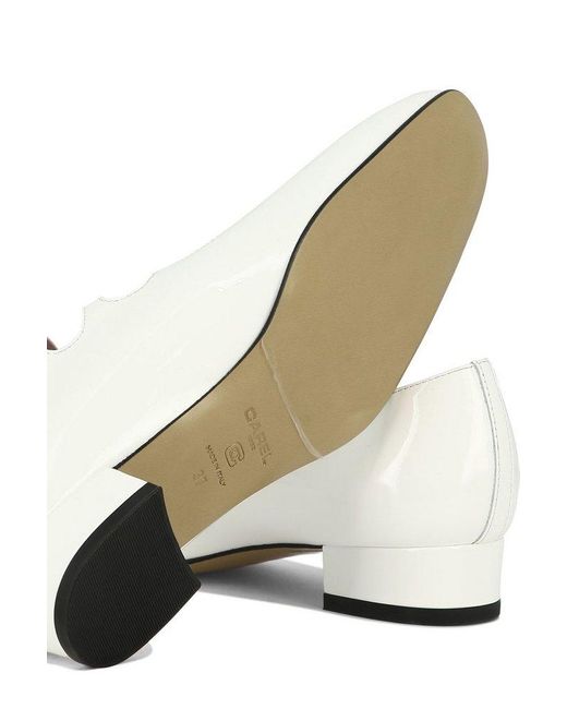 CAREL PARIS White Ariana Mary Jane Flats