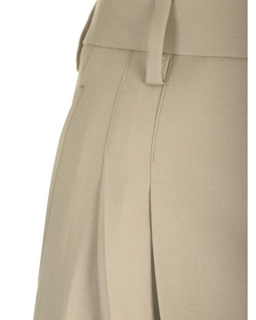 AMI Natural Wide Leg Trousers