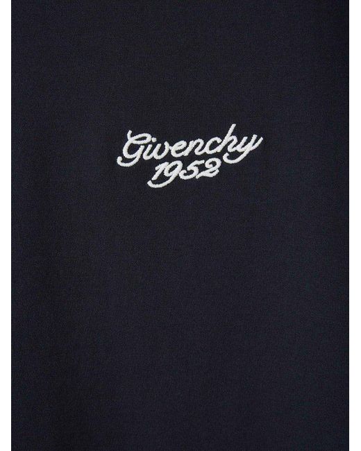 Givenchy Blue 4g Embroidered Crewneck T-shirt for men
