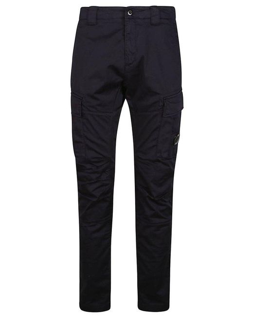 C P Company Blue Stretch Ergonomic Lens Cargo Pant for men