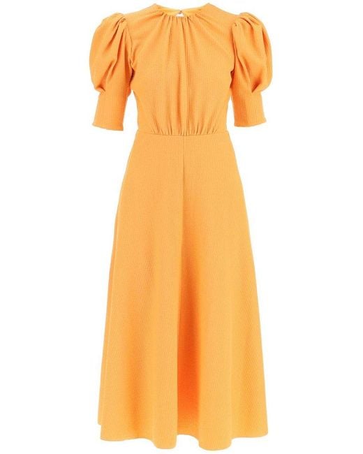 ROTATE BIRGER CHRISTENSEN Orange Rotate Lavine Dress