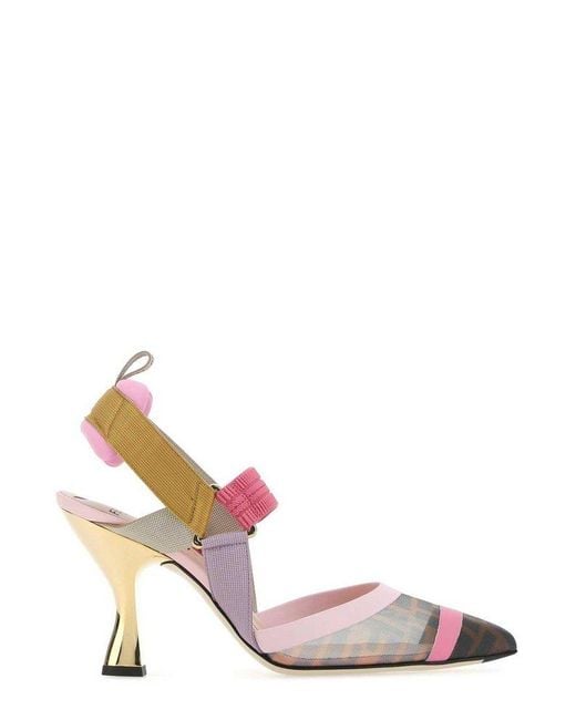 Fendi Pink Slingback High-heeled Pumps