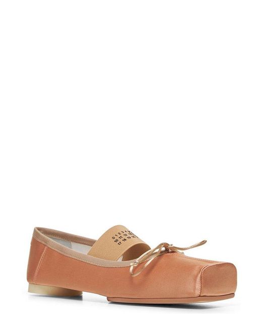 MM6 by Maison Martin Margiela Pink Anatomic Numbers-Motif Square-Toe Ballerina Shoes