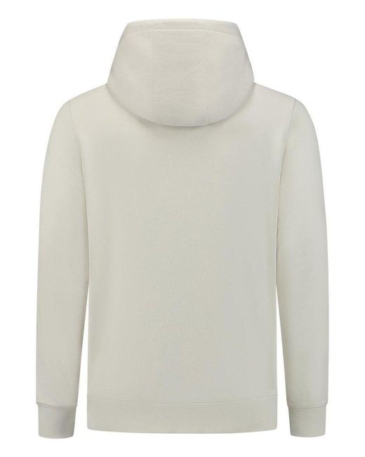 Woolrich White Logo Embroidered Drawstring Hoodie for men