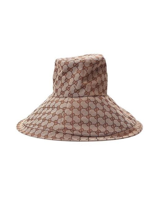 Gucci Natural GG Wide Brim Hat