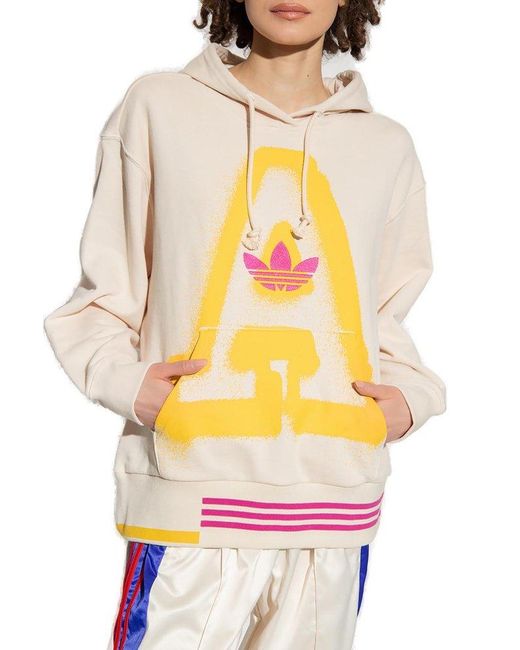 Adidas originals trefoil clearance oversized sweatshirt in yellow