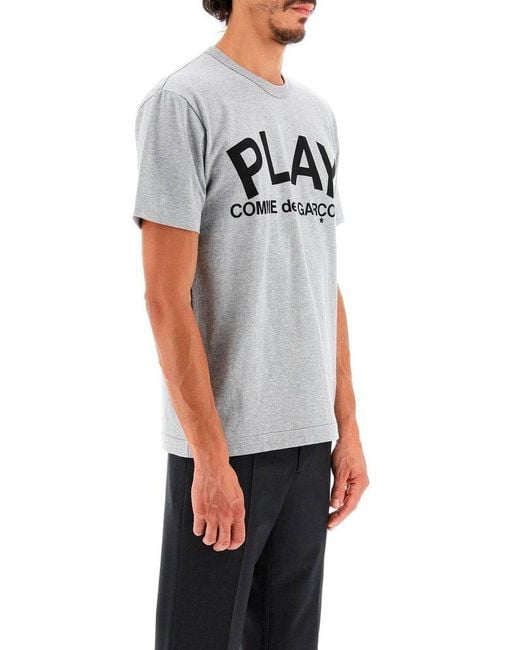 COMME DES GARÇONS PLAY Gray T-Shirt With Play Print for men