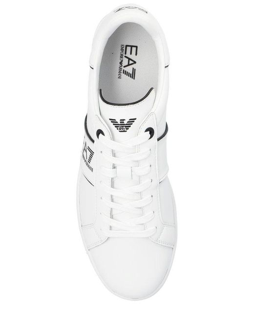 EA7 White Round Toe Lace-up Seankers