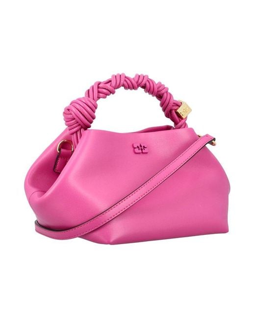 Ganni Pink Small Bou Tote Bag