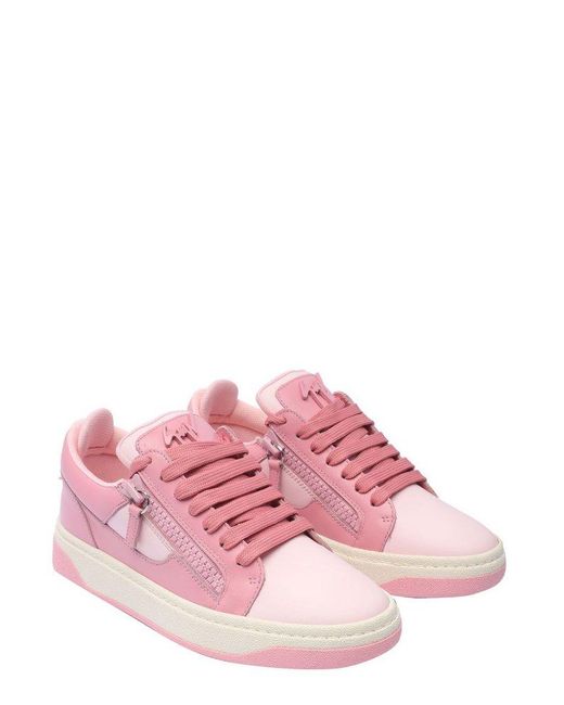 Giuseppe Zanotti Pink Round-toe Lace-up Sneakers