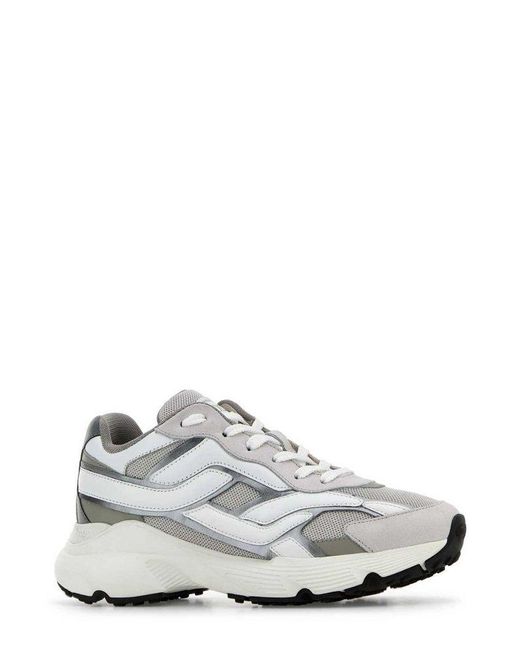 Tod's White Colour-Block Lace-Up Sneakers