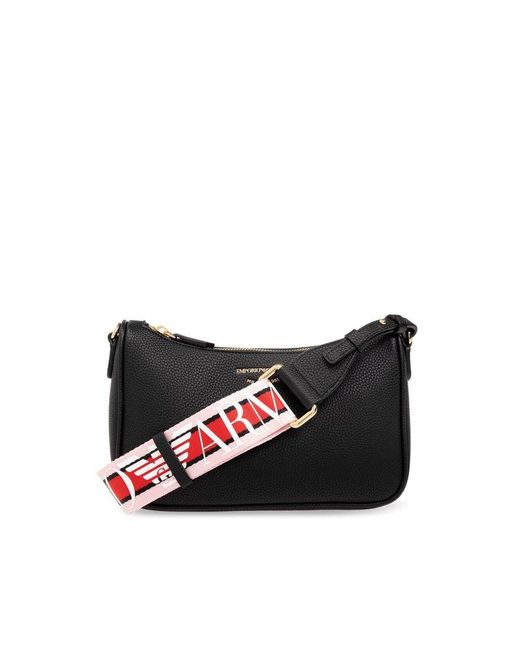 Emporio Armani Black Shoulder Bag With Logo,