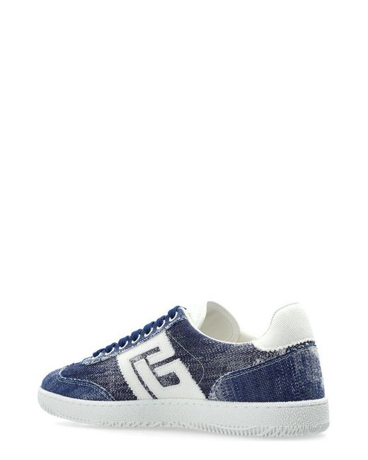 Balmain Blue Vintage Effect Sneakers
