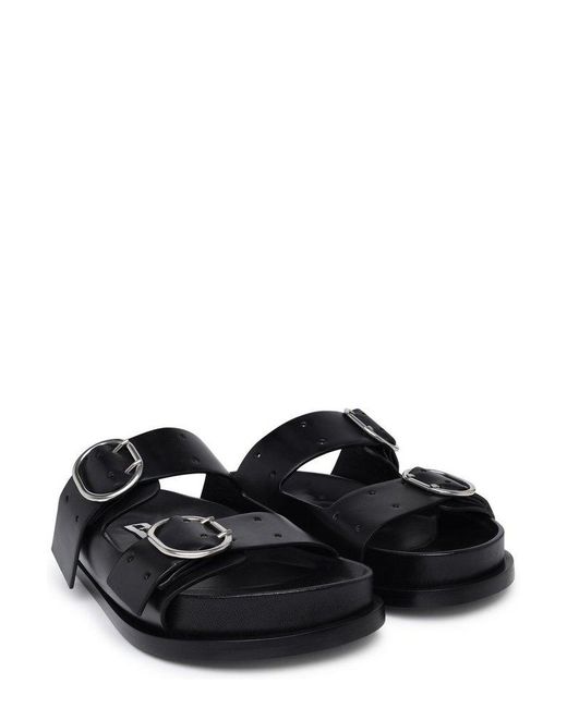 Jil Sander Black Buckle-fastened Slip-on Sandals