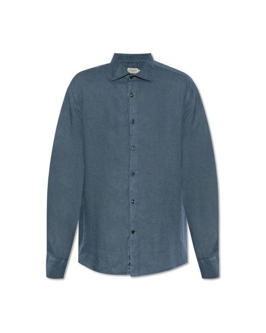 Paul & Shark Blue Linen Shirt for men