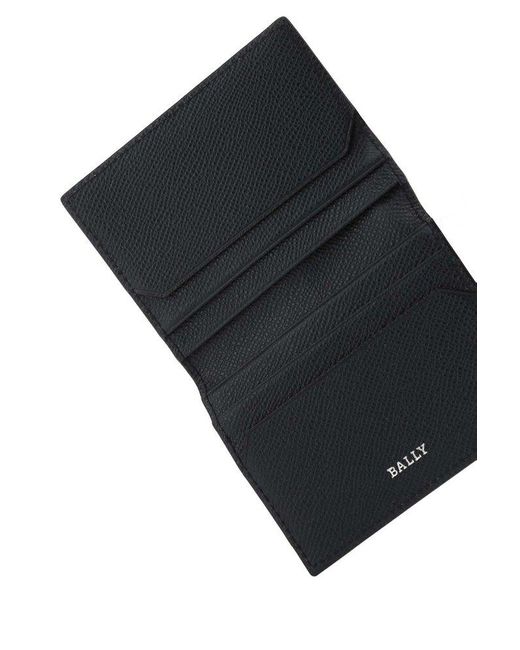 Bally Black Logo Lettering Bi-fold Wallet for men
