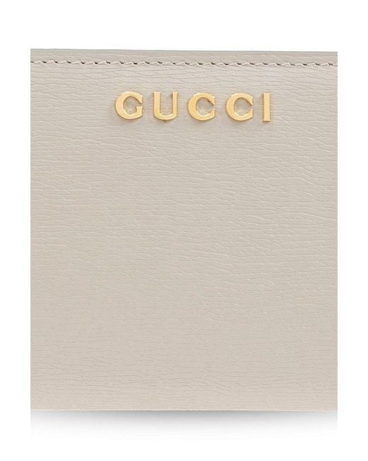 Gucci White Logo Plaque Bifold Wallet