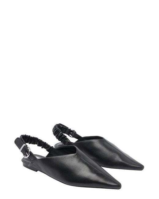 Steve Madden Black Zeta Slingback Buckled Ballets