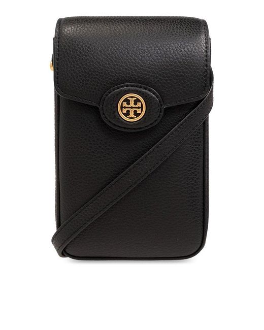 Tory Burch Black 'robinson' Phone Pouch With Strap,