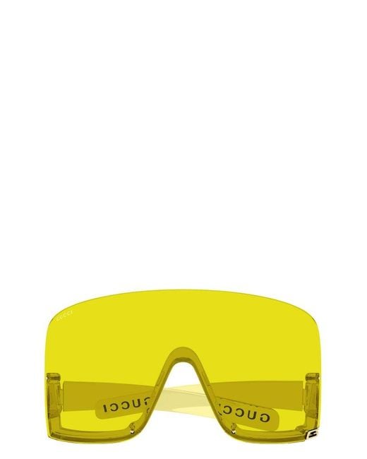 Gucci Yellow Oversized Frame Sunglasses