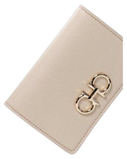 Ferragamo Natural Logo-Plaque Bi-Fold Wallet