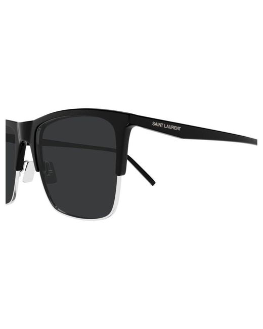 Saint Laurent Black Rectangle-Frame Sunglasses for men