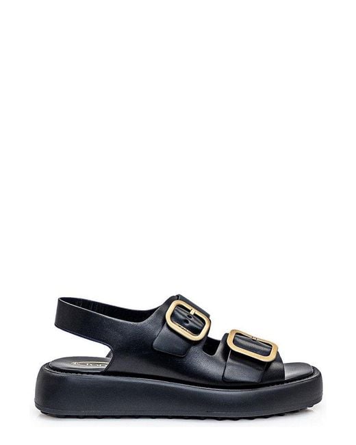 Tod's Black Platform Leather Sandals - Women's - Calf Leather/rubber