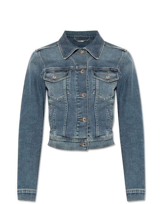 Dolce & Gabbana Blue Denim Jacket With Vintage Effect