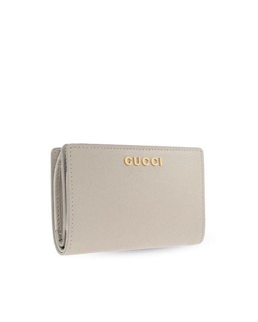 Gucci White Logo Plaque Bifold Wallet