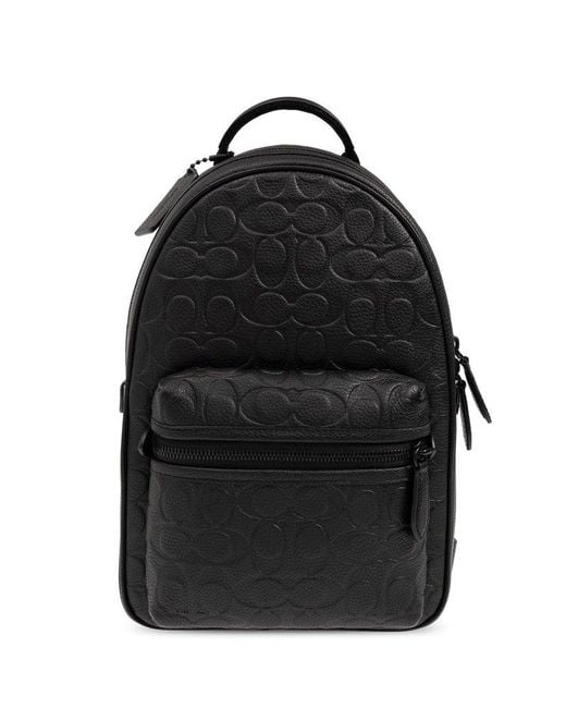 COACH Black Backpack With Logo for men
