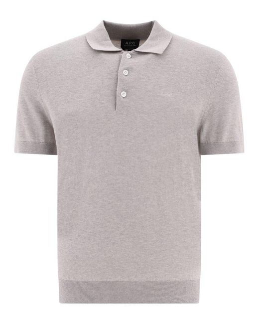 A.P.C. Gray "gregory" Polo Shirt for men