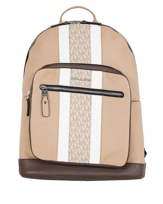 Michael Kors Brown Monogram Zipped Backpack for men