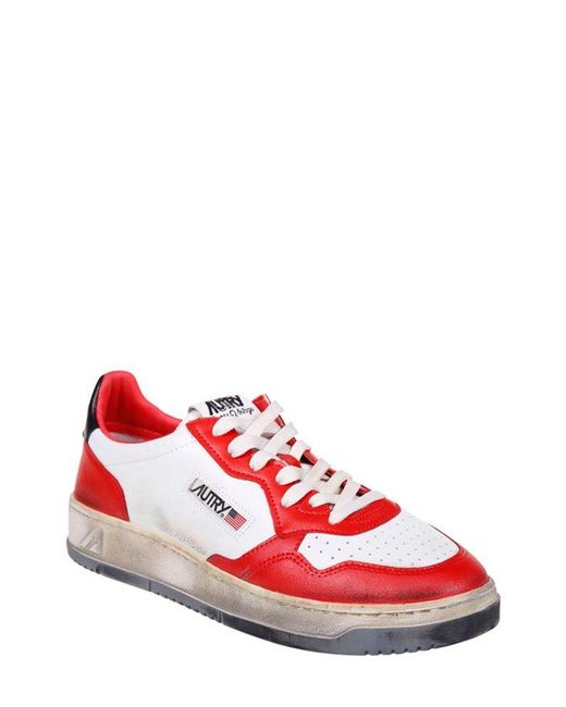 Autry Red Medalist Super Vintage Low-Top Sneakers for men