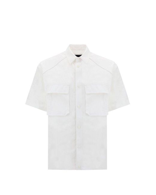 Juun.J White Buttoned Short-sleeved Shirt for men