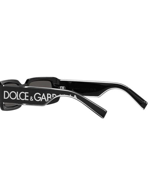 Dolce & Gabbana Black Rectangular Frame Sunglasses