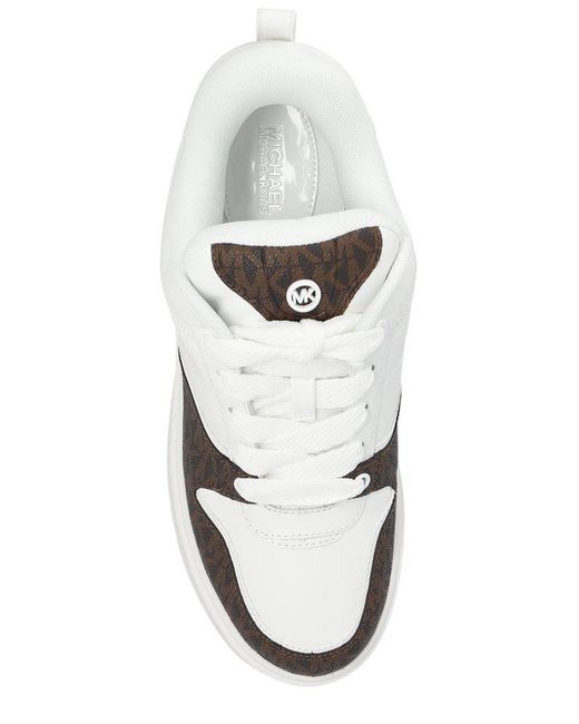 MICHAEL Michael Kors White Monogram Pattern Low-top Sneakers