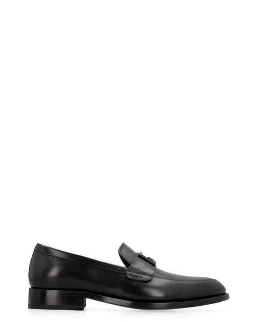 Givenchy Black Logo Plaque Slip-on Loafers for men