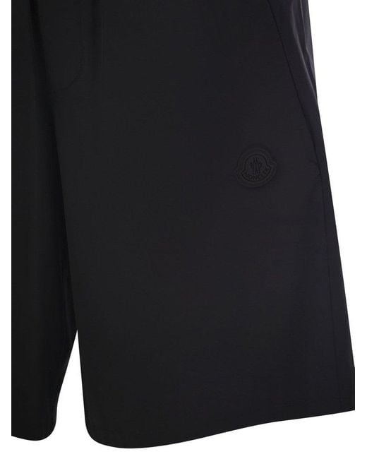 Moncler Black Logo Patch Shorts for men