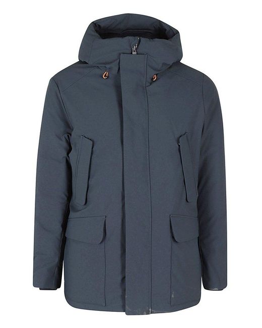 Save The Duck Blue Hooded Padded Jacket for men