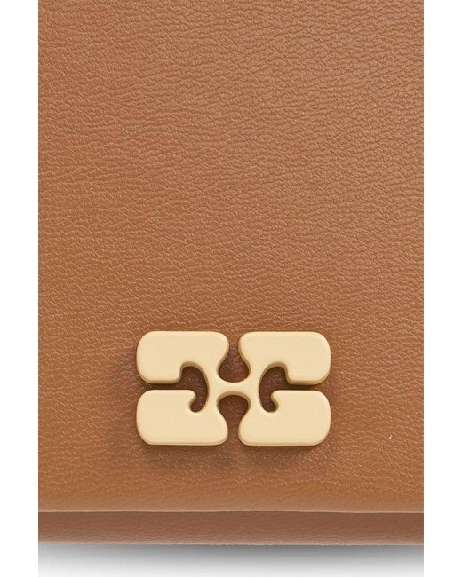 Ganni Brown Wallet With Logo