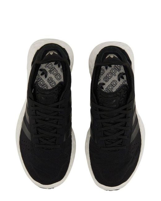 Adidas Black Zponge 3-Stripe Sneakers for men
